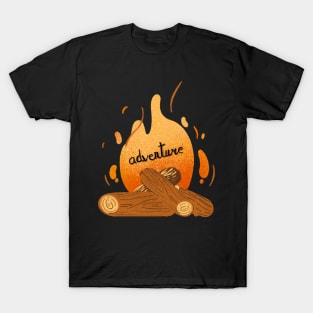 fjallraven - fire of adventure black T-Shirt